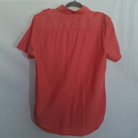 Sovereign Codes Men's Button Up Shirt Short Sleeve Red Classic Casual Large - Picture 7 of 9